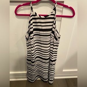 Banana republic black and white striped dress